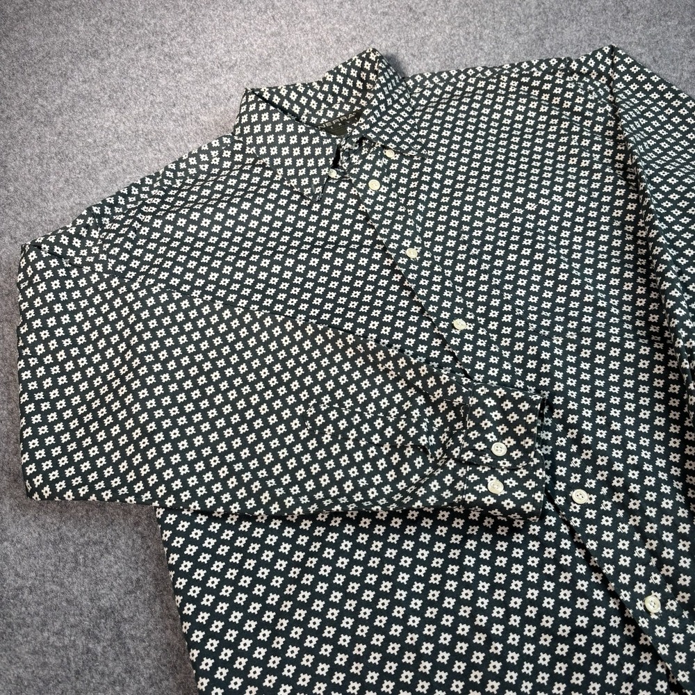 Generra Reserve Shirt Men's Large‎ Geometric Button Front Long Sleeve Cotton